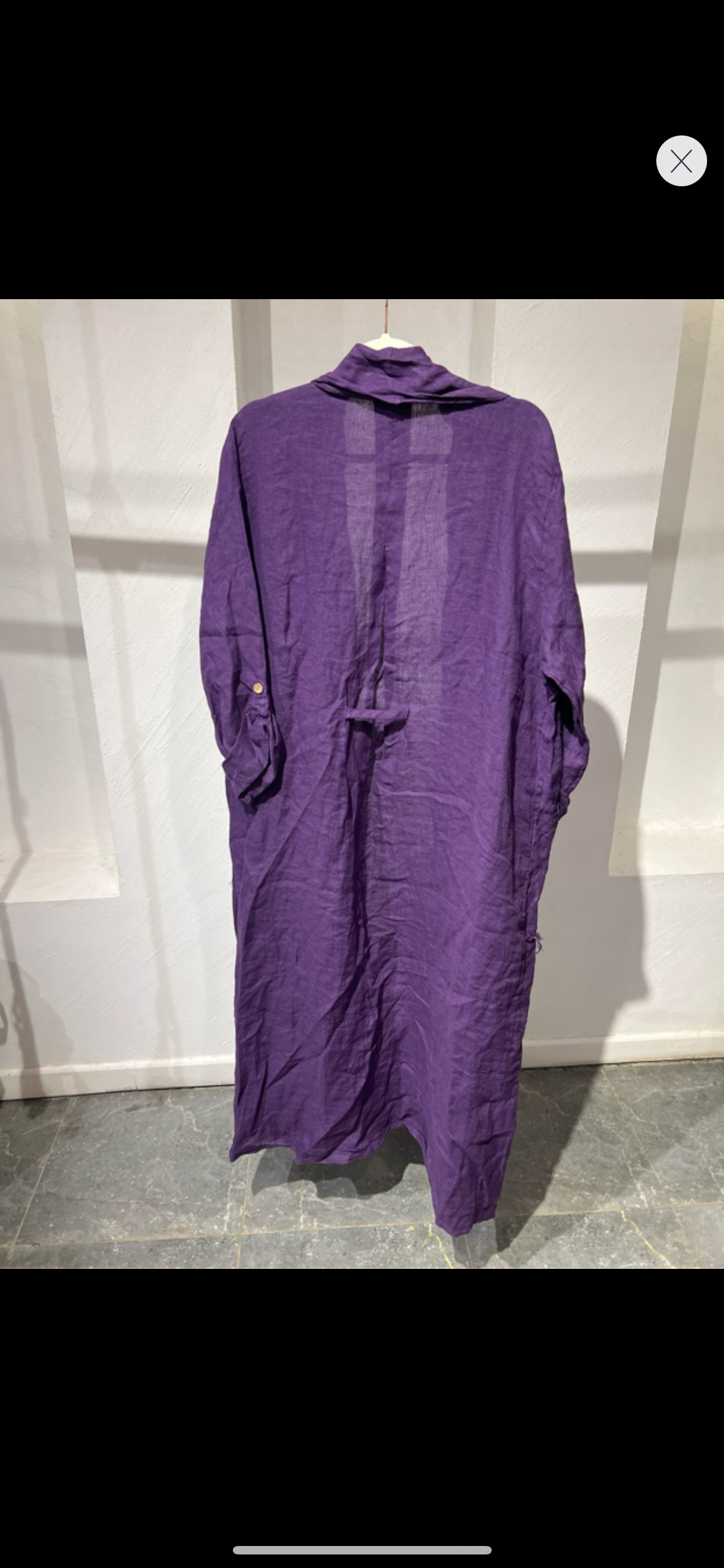 Back cord purple linen cardigan