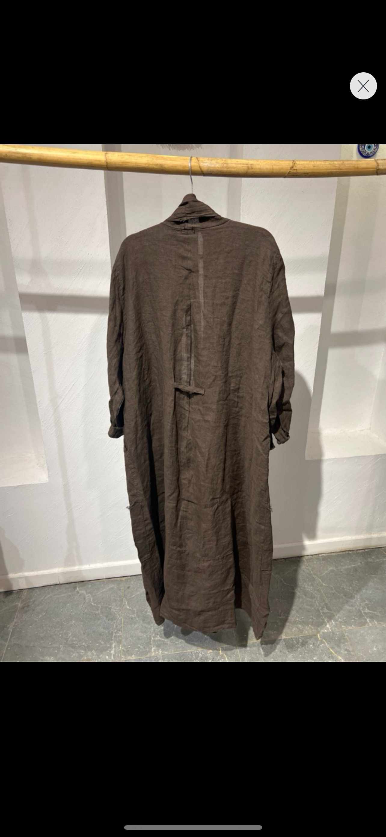 Back cord brown linen cardigan