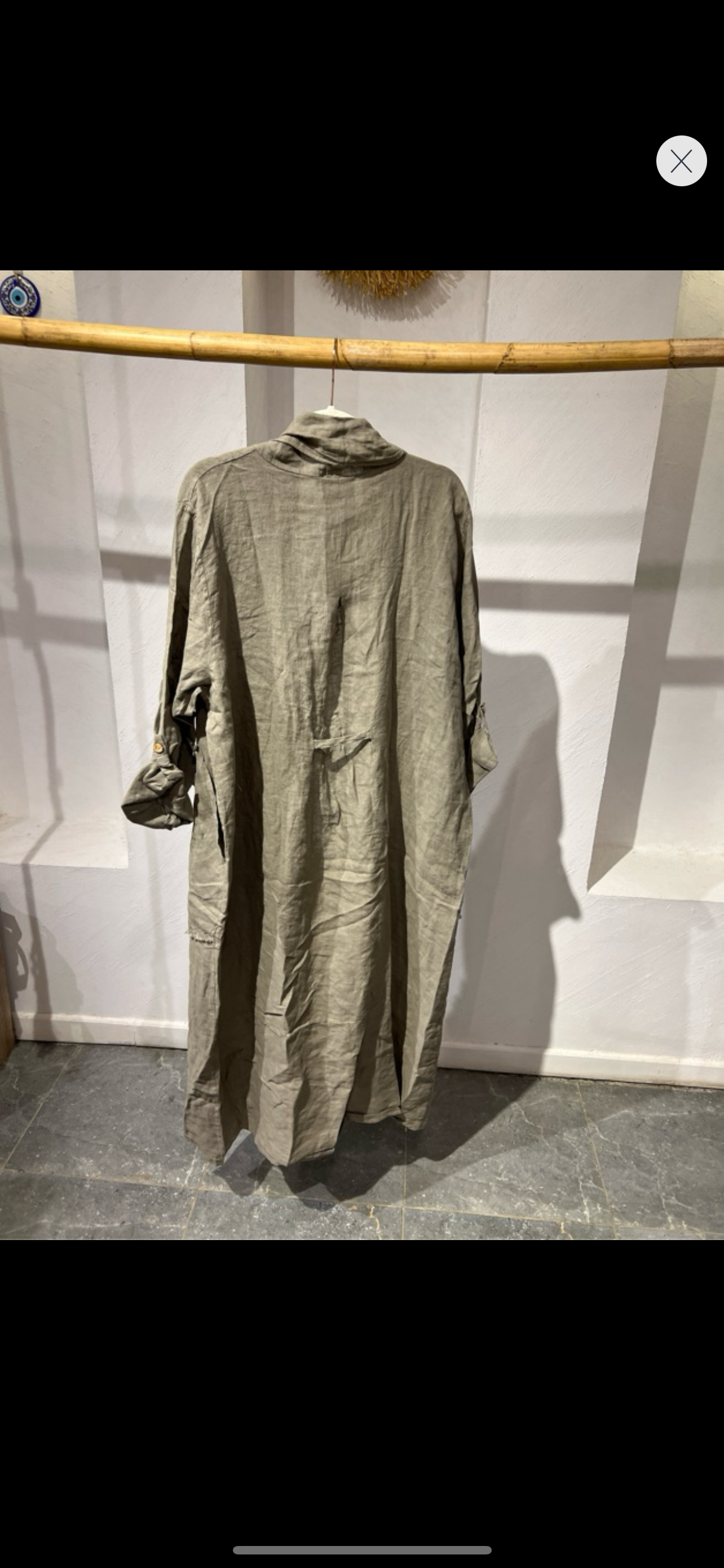 Back cord greyish linen cardigan